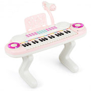 37-key Kids Toy Keyboard Piano with Microphone-Pink